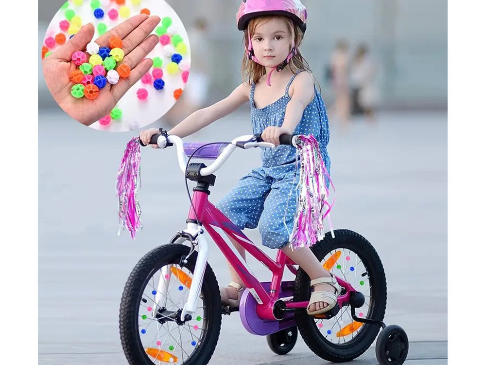 Spalviniai rutuliukai dekoratyviniai dviračių karoliukai 36vnt.