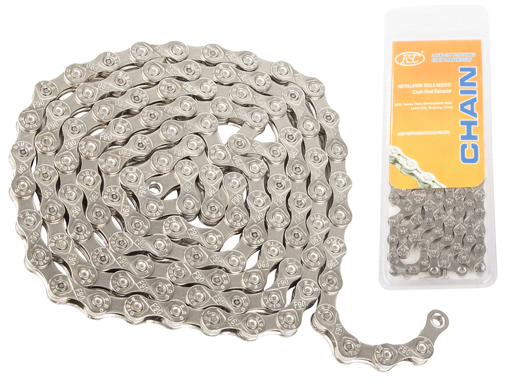 Dviračio grandinės 116 tarpinių dydžių 1/2x3/32 6/7/8 diapazonas + pjovimo laikiklis