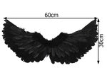 Plunksniniai angelo sparnai juodi pasakos kostiumas cosplay halloween persirengimas