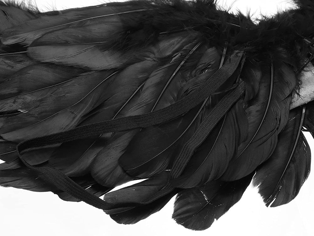 Plunksniniai angelo sparnai juodi pasakos kostiumas cosplay halloween persirengimas