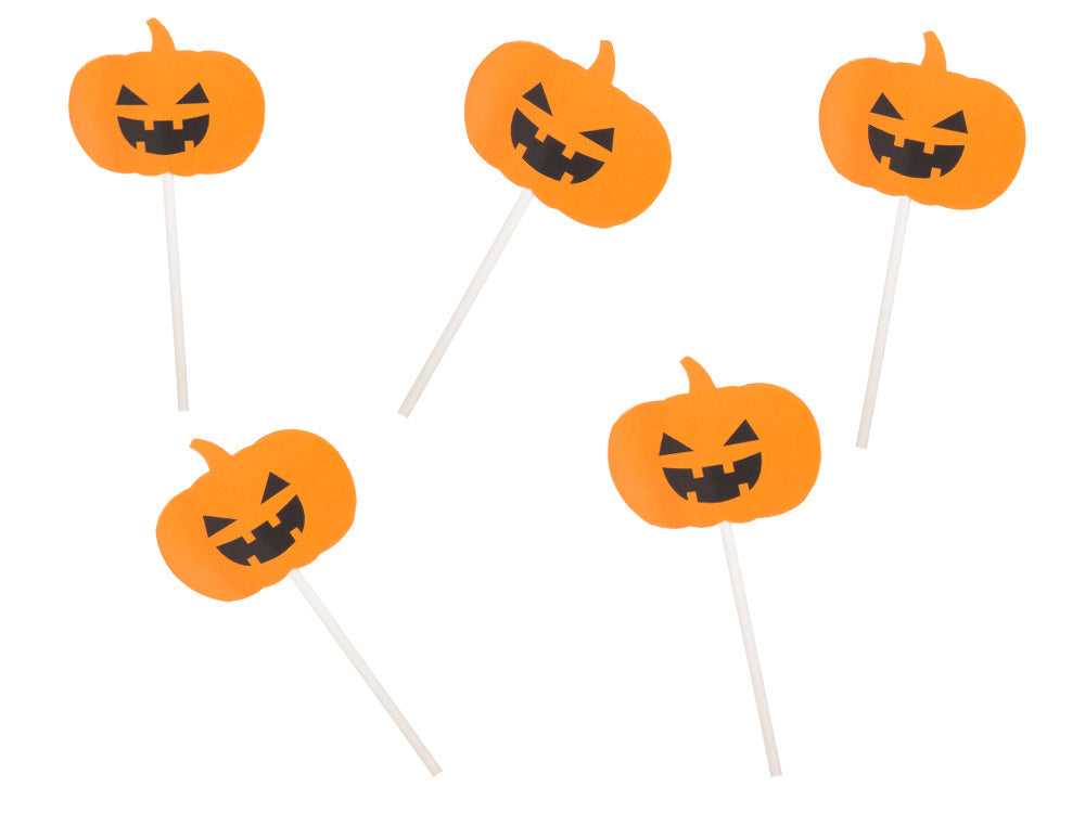 Helovino dekoracijos tortui, skirtos keksiukams, pikniko vakarėliui, popierinės lazdelės