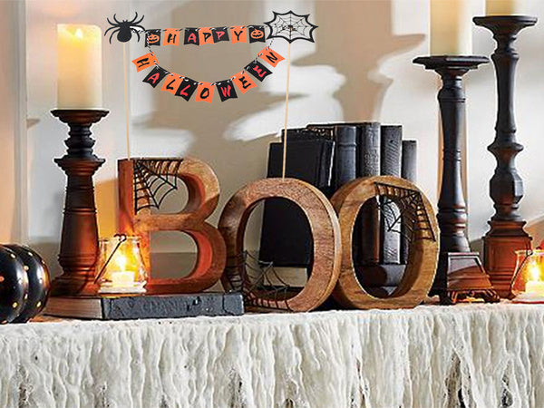 Helovino dekoracijos tortui cupcake picker topper girlianda popierius