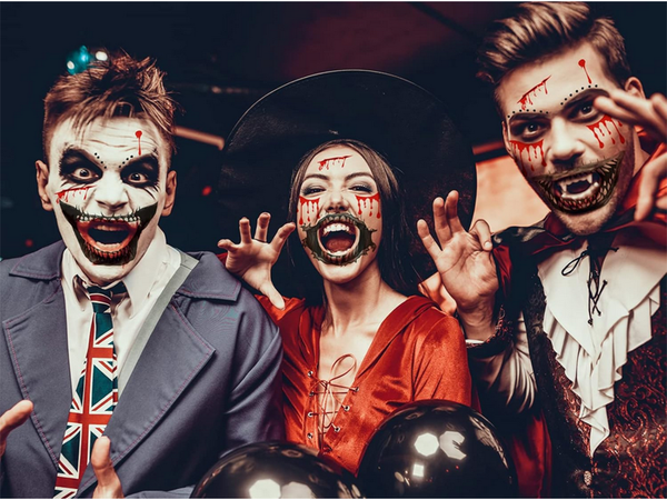 Tatuiruotė helovino netikri dantys realistiški plaunami laikini užmaskuoti