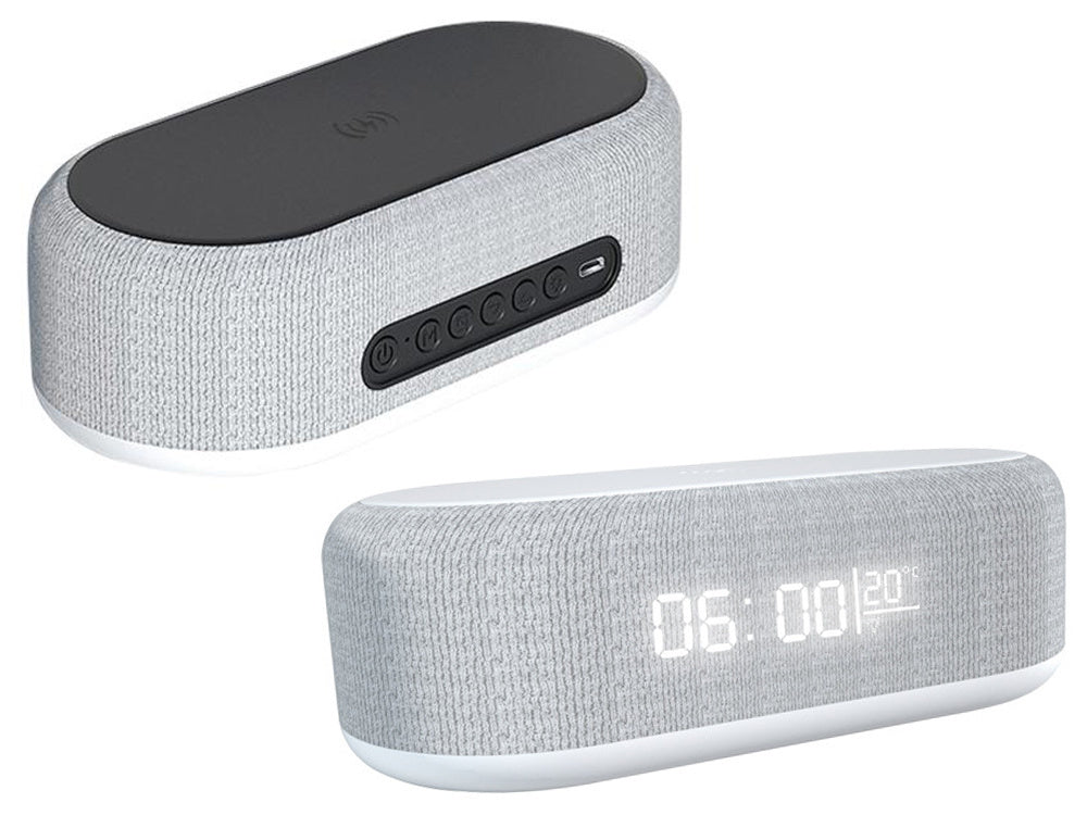 Skaitmeninis žadintuvas elektroninis termometras indukcinis įkroviklis žadintuvas 2in1