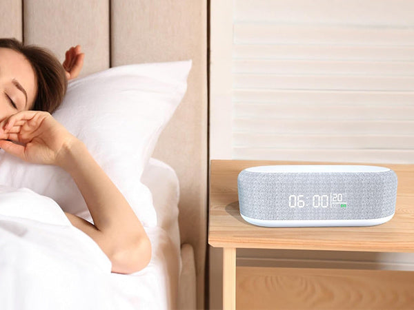 Skaitmeninis žadintuvas elektroninis termometras indukcinis įkroviklis žadintuvas 2in1