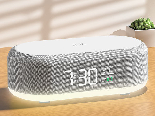 Skaitmeninis žadintuvas elektroninis termometras indukcinis įkroviklis žadintuvas 2in1