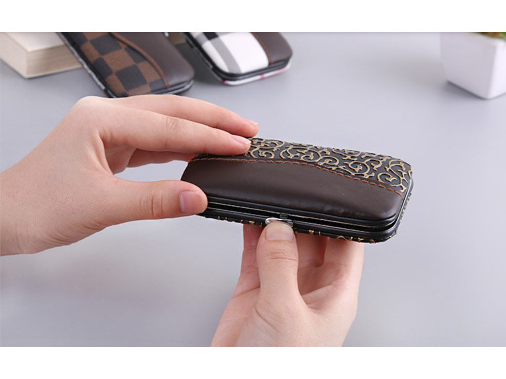 Nagų dailės rinkinys manikiūro pedikiūro dėklas nagų žirklės 7 vnt.