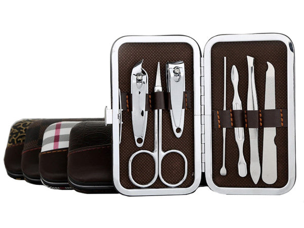 Nagų dailės rinkinys manikiūro pedikiūro dėklas nagų žnyplės 7 vnt.