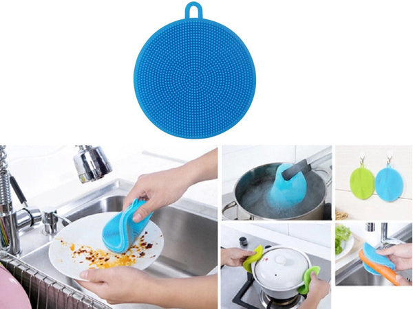 Silikoninė plovimo kempinėlė šveitimo šepetėlis daržovių šveitimo šepetėlis, Mėlyna, Szín, Kék