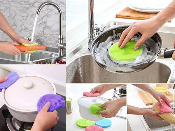 Silikoninė plovimo kempinėlė šveitimo šepetėlis daržovių šveitimo šepetėlis, Mėlyna, Szín, Kék