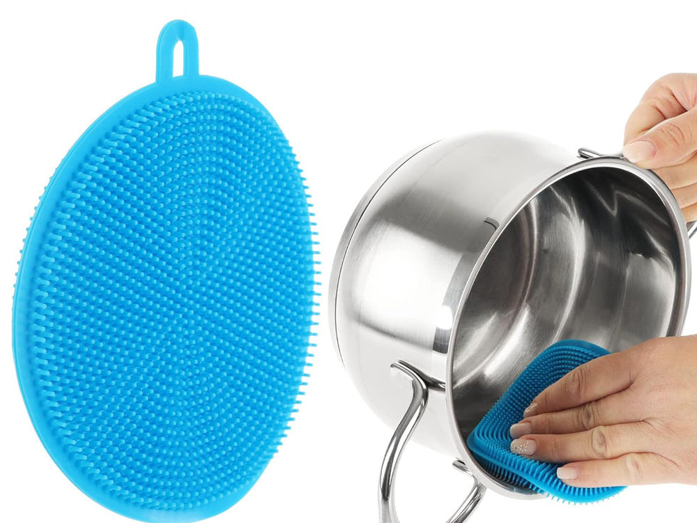 Silikoninė plovimo kempinėlė šveitimo šepetėlis daržovių šveitimo šepetėlis, Mėlyna, Szín, Kék