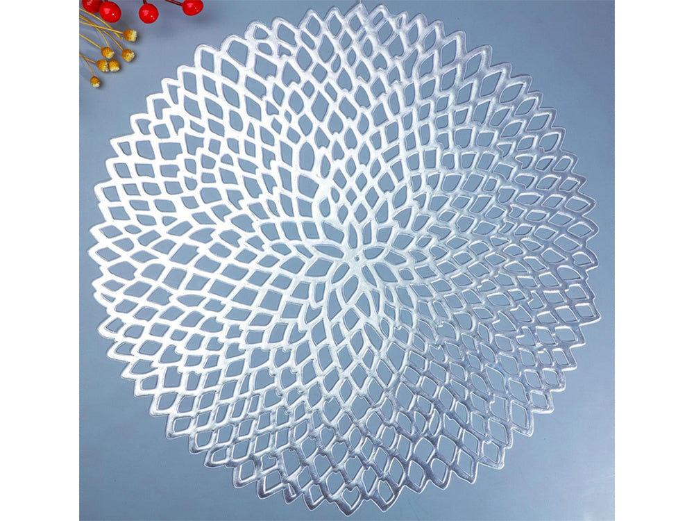 Apvalus virtuvės stalo kilimėlis ažūrinis dekoratyvinis stalo kilimėlis, Sidabras, Szín, Ezüst