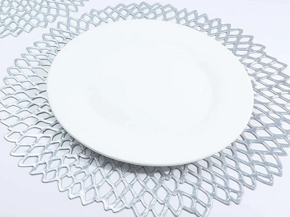 Apvalus virtuvės stalo kilimėlis ažūrinis dekoratyvinis stalo kilimėlis, Sidabras, Szín, Ezüst