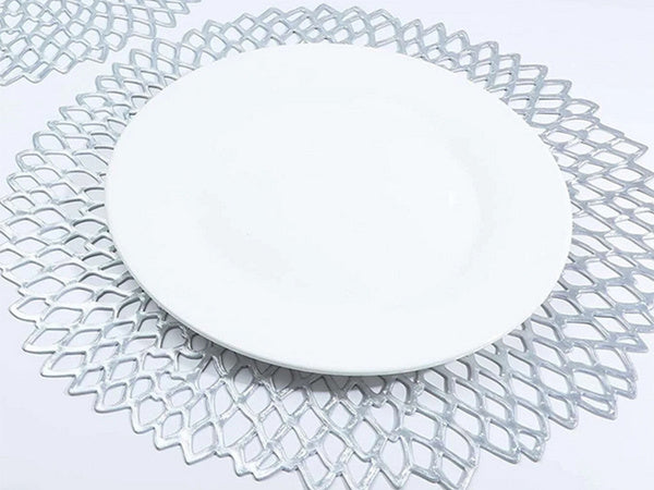 Apvalus virtuvės stalo kilimėlis ažūrinis dekoratyvinis stalo kilimėlis, Sidabras, Szín, Ezüst