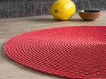 Podkładka okrągła pod talerz na stół kuchenna pleciona mata stołowa bordowa, Raudona, Szín, Piros