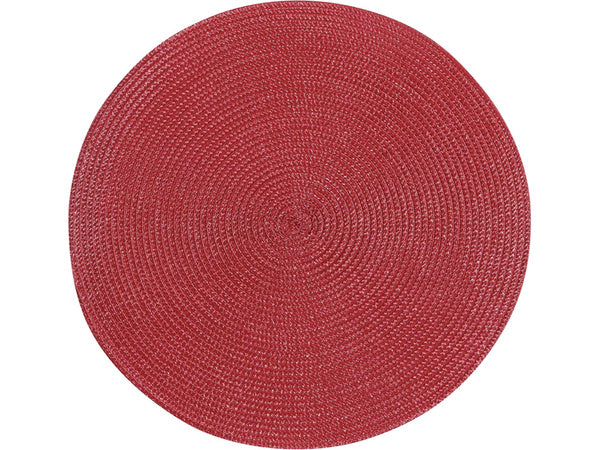 Podkładka okrągła pod talerz na stół kuchenna pleciona mata stołowa bordowa, Raudona, Szín, Piros