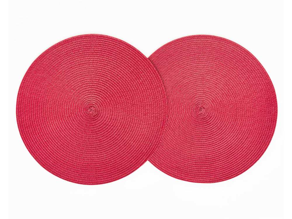 Podkładka okrągła pod talerz na stół kuchenna pleciona mata stołowa bordowa, Raudona, Szín, Piros