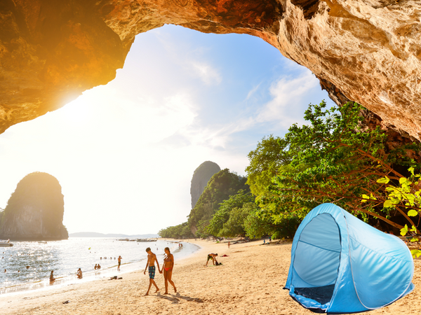 Paplūdimio palapinė savaime sulankstoma rakinama didelė iššokanti danga paplūdimiui