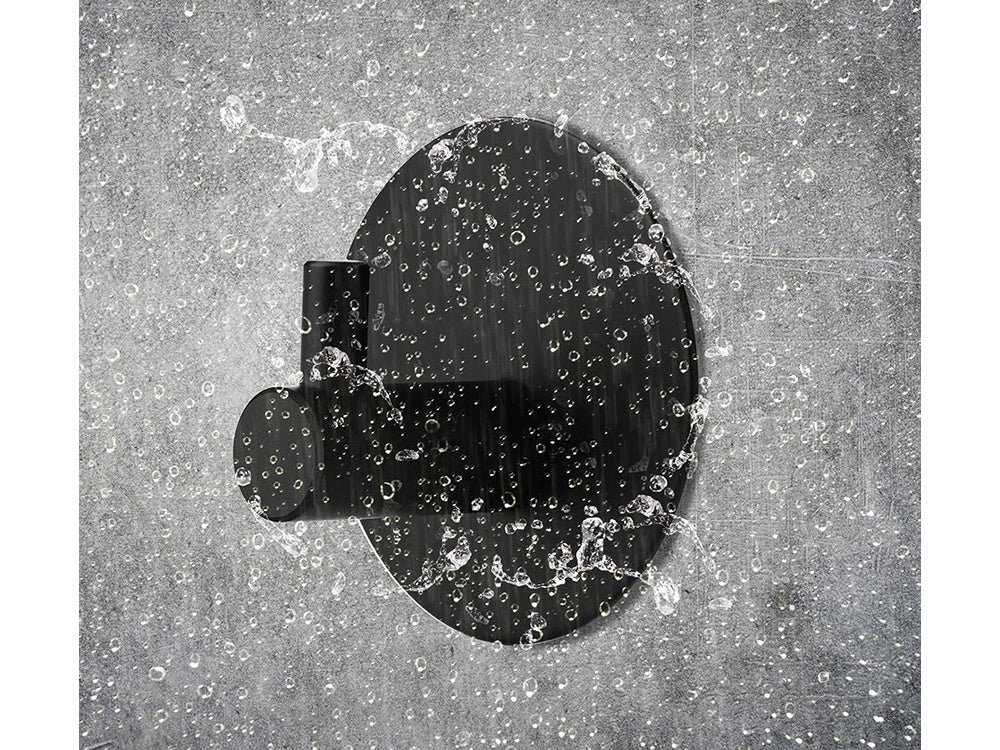 Vieno kabliuko apvalus rankšluosčių laikiklis, savaime lipnus, juodas plienas