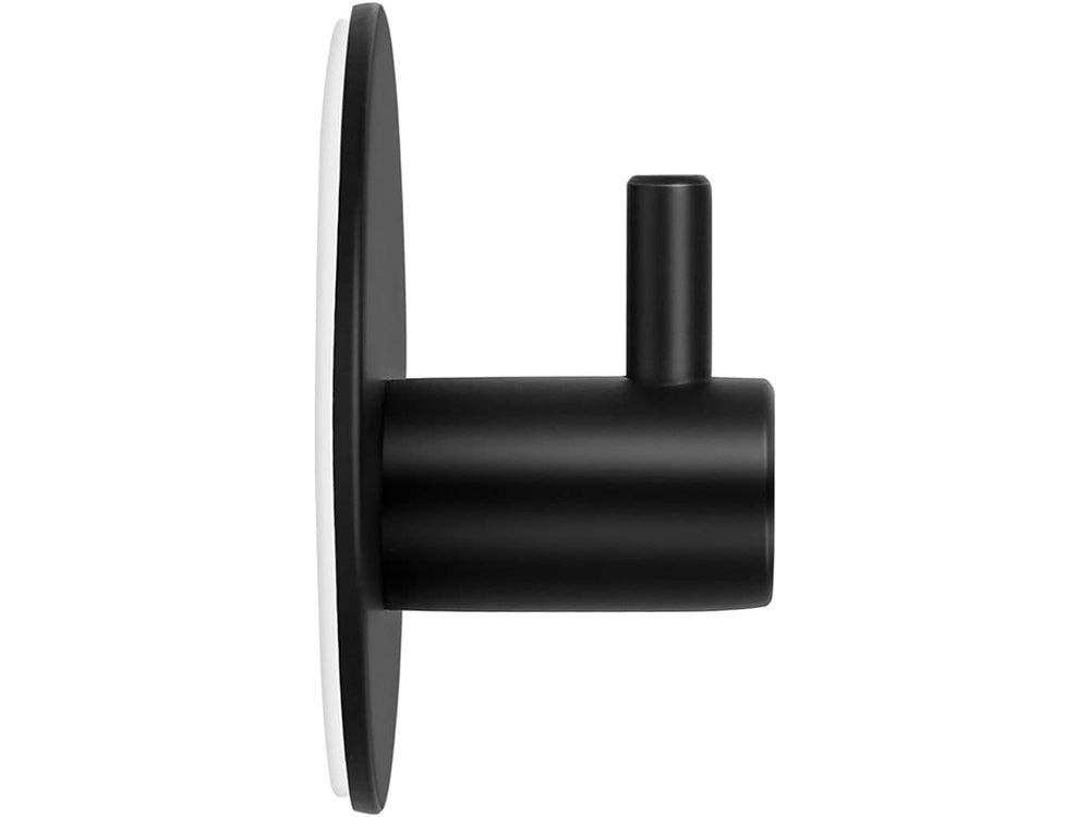 Vieno kabliuko apvalus rankšluosčių laikiklis, savaime lipnus, juodas plienas