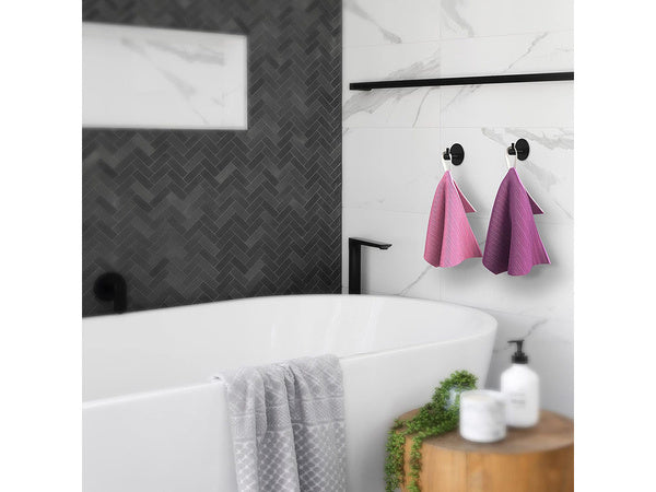 Vieno kabliuko apvalus rankšluosčių laikiklis, savaime lipnus, juodas plienas