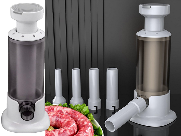 Rankinis dešrų kimštuvas su 4 antgaliais vertikali purkštuvo mašina