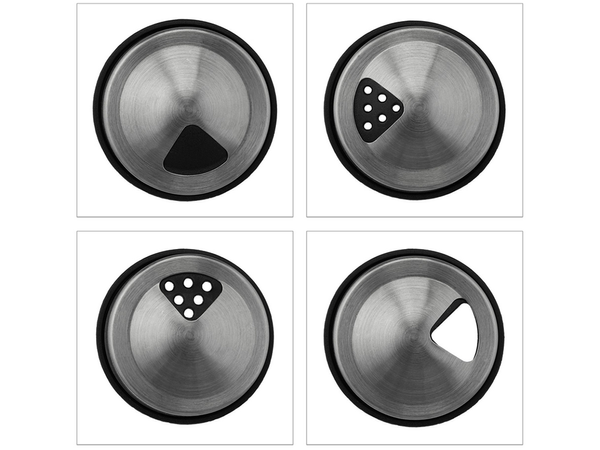 Prieskonių organizatorius rotaciniai stikliniai indeliai 6 vnt. Prieskonių druska