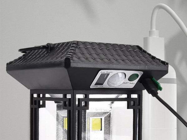 Saulės lempa su saulėlydžio judesio jutikliu 5 režimai 60 led lempučių su nuotolinio valdymo pulteliu