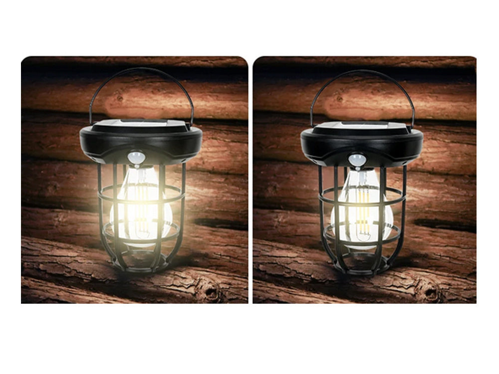 Saulės lempa su saulėlydžio judesio jutikliu 3 režimai 3 led 1800lm atspari vandeniui