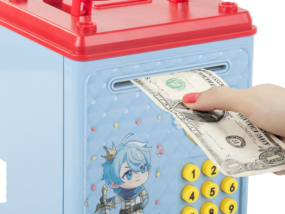 Pinigų dėžutė kasos aparato kodas banknotai monetos pinigai pin kodas, Mėlyna, Szín, Kék