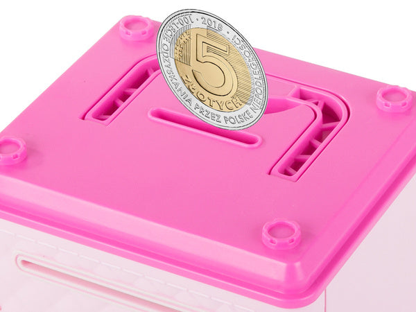 Pinigų dėžutė kasos aparato kodas banknotai monetos pinigai pin kodas, Rožinė, Szín, Rózsaszín