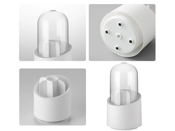 Kosmetikos organizatorius sukimosi makiažo šepetėlių laikiklis su dangteliu