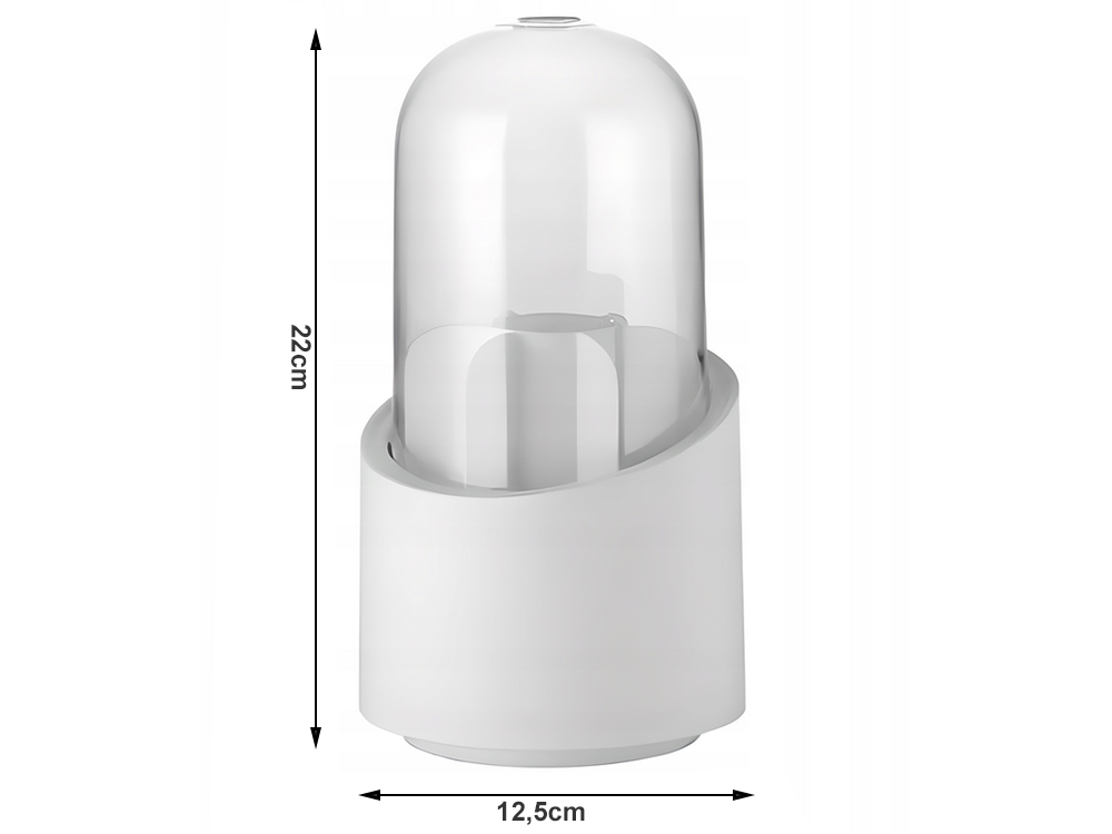 Kosmetikos organizatorius sukimosi makiažo šepetėlių laikiklis su dangteliu