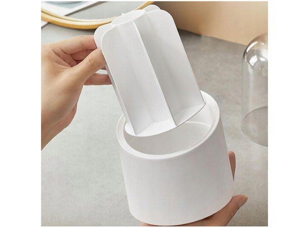 Kosmetikos organizatorius sukimosi makiažo šepetėlių laikiklis su dangteliu