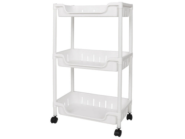 Vonios lentyna virtuvės spintelė mobili knygų spinta ant ratukų 3 lygių kabliukai