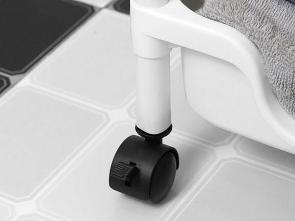 Vonios lentyna virtuvės spintelė mobili knygų spinta ant ratukų 3 lygių kabliukai