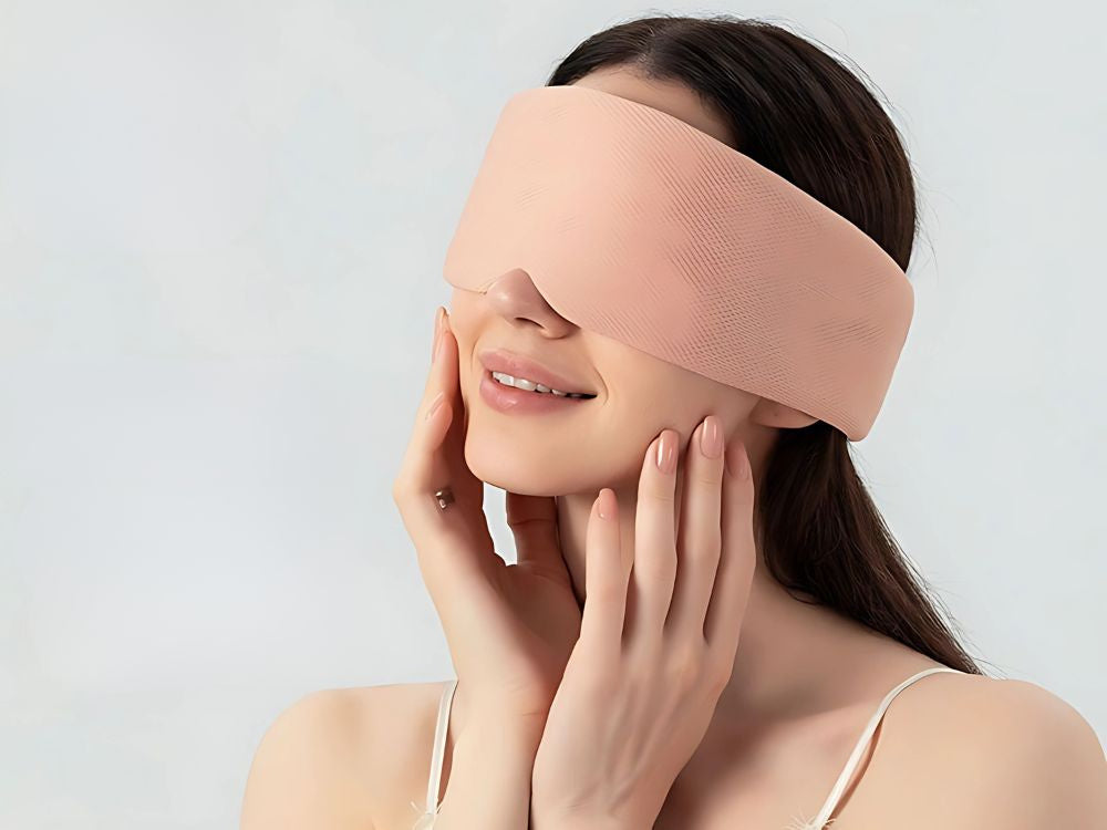 Miego kaukė patogiam miegui keliaujant 2 pusės šilta šalta