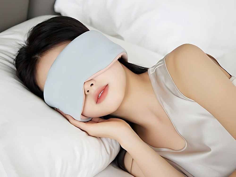 Miego kaukė patogiam miegui keliaujant 2 pusės šilta šalta