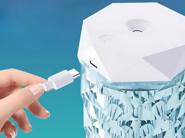 Oro drėkintuvas oro difuzorius aromaterapijos rūkas usb rgb kristalas