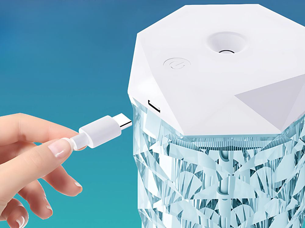 Oro drėkintuvas oro difuzorius aromaterapijos rūkas usb rgb kristalas