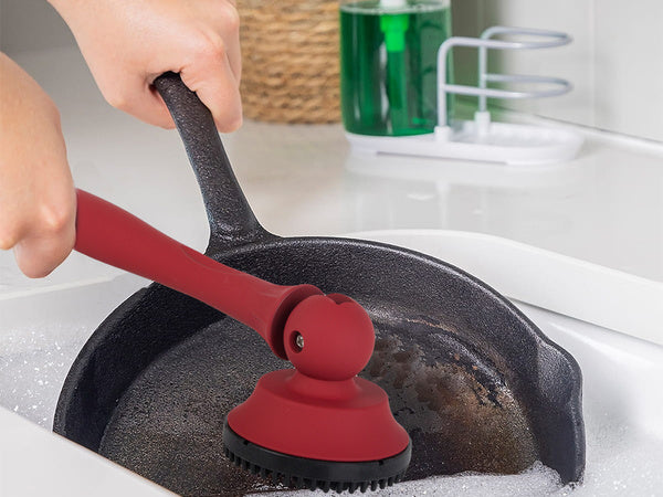 Šveitimo šepetys puodams, keptuvėms ir keptuvėms stiprus virtuvinis šveitimo šepetys