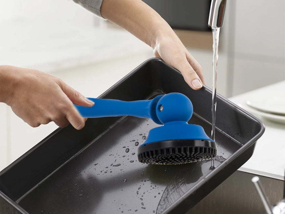 Šveitimo šepetys puodams, keptuvėms ir keptuvėms stiprus virtuvinis šveitimo šepetys