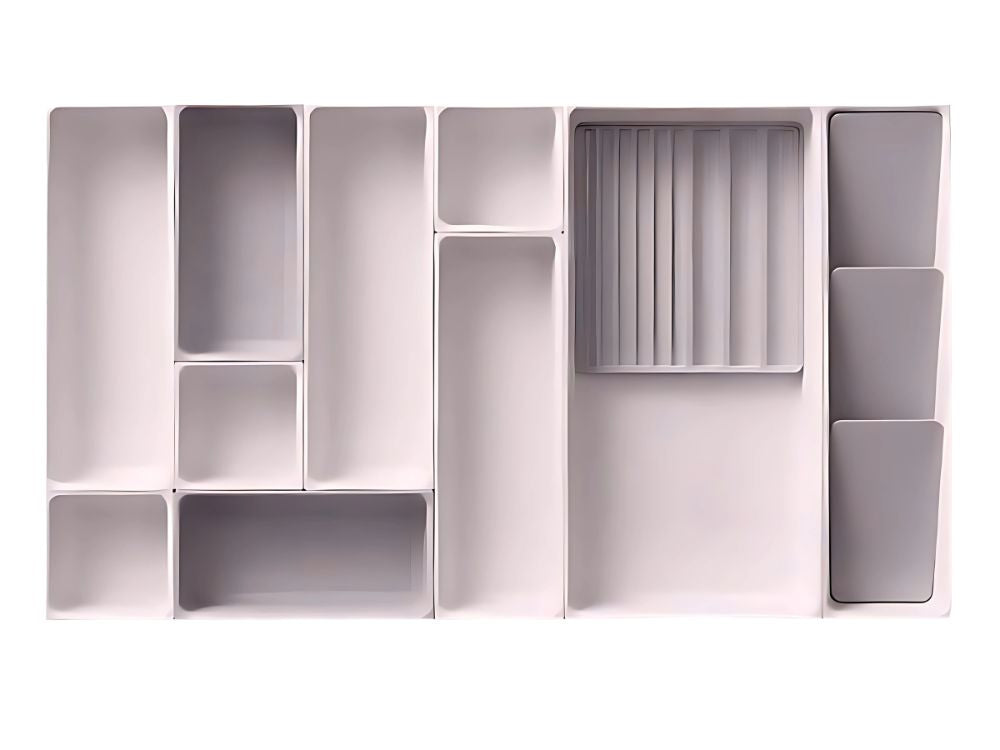 Didelis kosmetikos organizatorius modulinis stalčių įdėklas 12 elementų