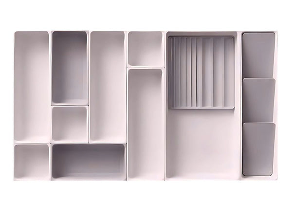 Didelis kosmetikos organizatorius modulinis stalčių įdėklas 12 elementų