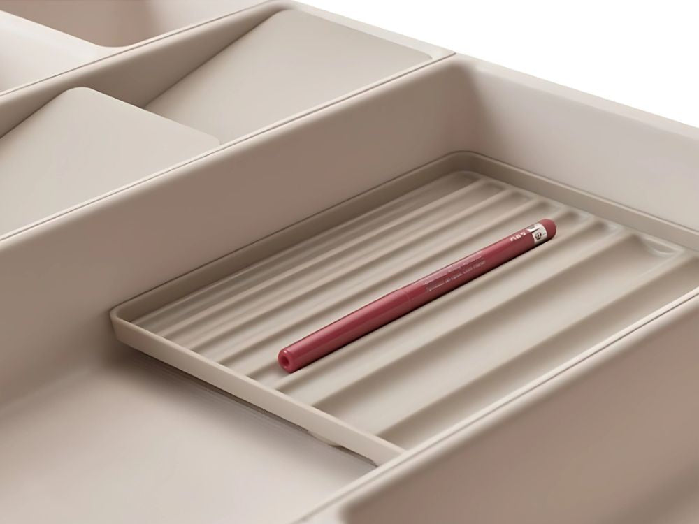 Didelis kosmetikos organizatorius modulinis stalčių įdėklas 12 elementų