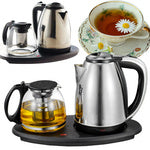 Elektrinis virdulys arbatos virimo rinkinys su šildomu pagrindu