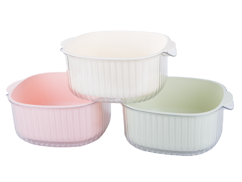 Dvigubas dubuo vaisiams plauti colander sietelis krepšelis sietelis sietelis sietelis