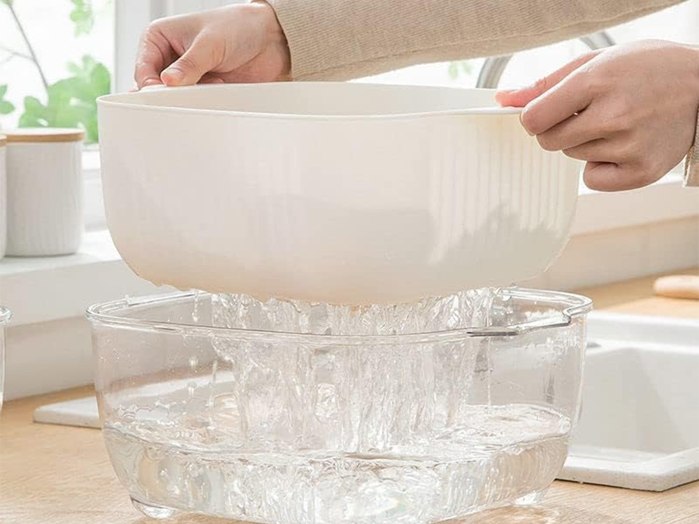 Dvigubas dubuo vaisiams plauti colander sietelis krepšelis sietelis sietelis sietelis