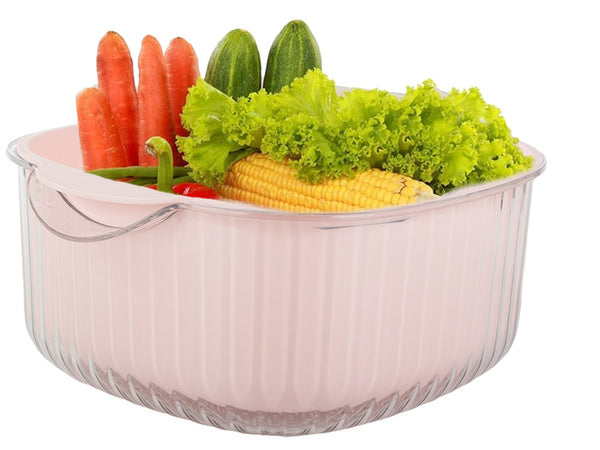 Dvigubas dubuo vaisiams plauti colander sietelis krepšelis sietelis sietelis sietelis