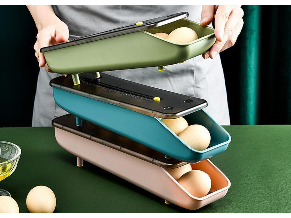Konteineris kiaušinių dėžutė šaldytuvo organizatorius kiaušinių dėklas
